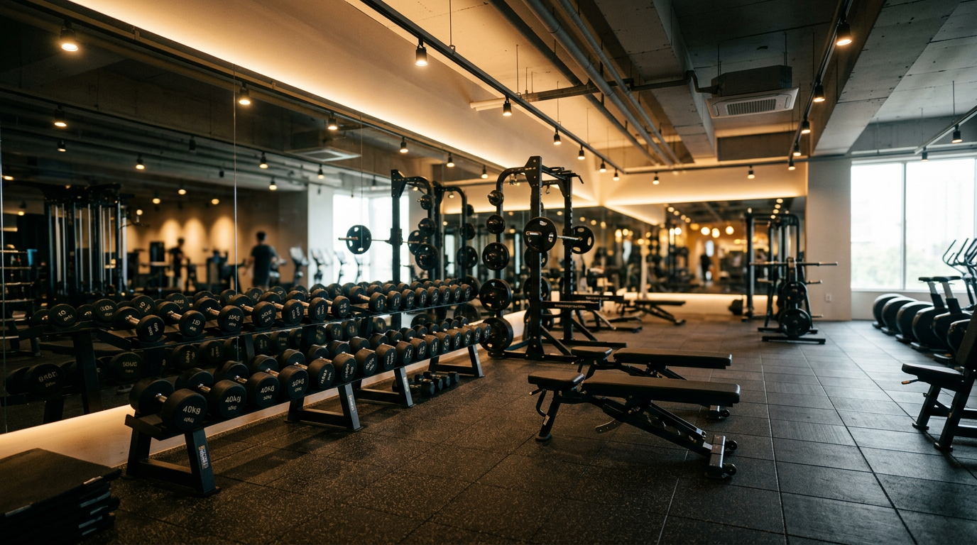 Фитнес зала — приглушена